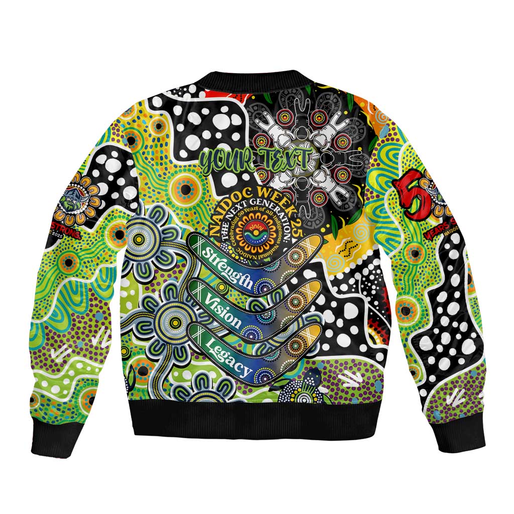 Personalised Raiders NRL Celebrating 50 Years of Naidoc Sleeve Zip Bomber Jacket NAIDOC Week 2025 Aboriginal