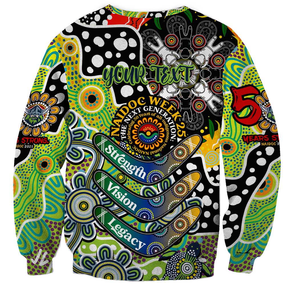 Personalised Raiders NRL Celebrating 50 Years of Naidoc Sweatshirt NAIDOC Week 2025 Aboriginal