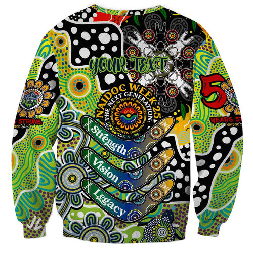 Personalised Raiders NRL Celebrating 50 Years of Naidoc Sweatshirt NAIDOC Week 2025 Aboriginal
