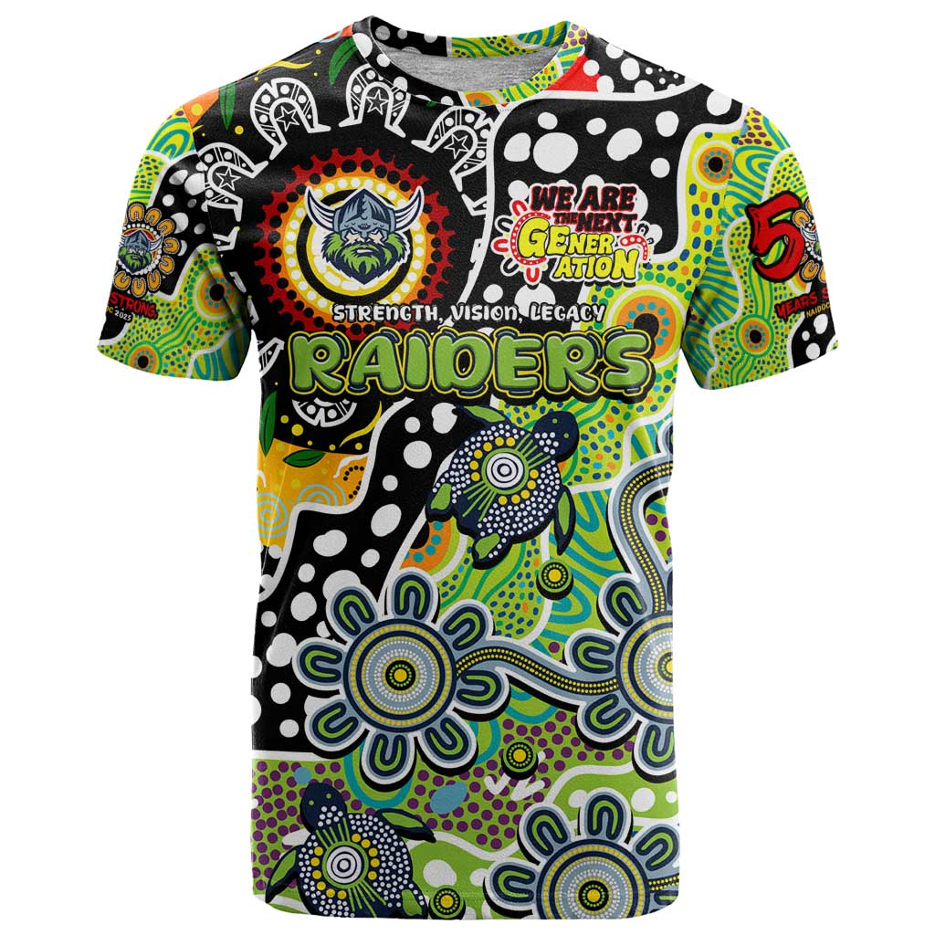 Personalised Raiders NRL Celebrating 50 Years of Naidoc T Shirt NAIDOC Week 2025 Aboriginal