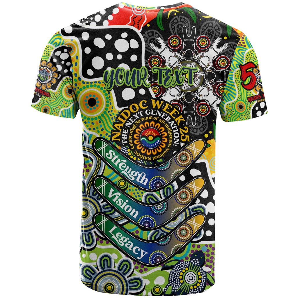 Personalised Raiders NRL Celebrating 50 Years of Naidoc T Shirt NAIDOC Week 2025 Aboriginal