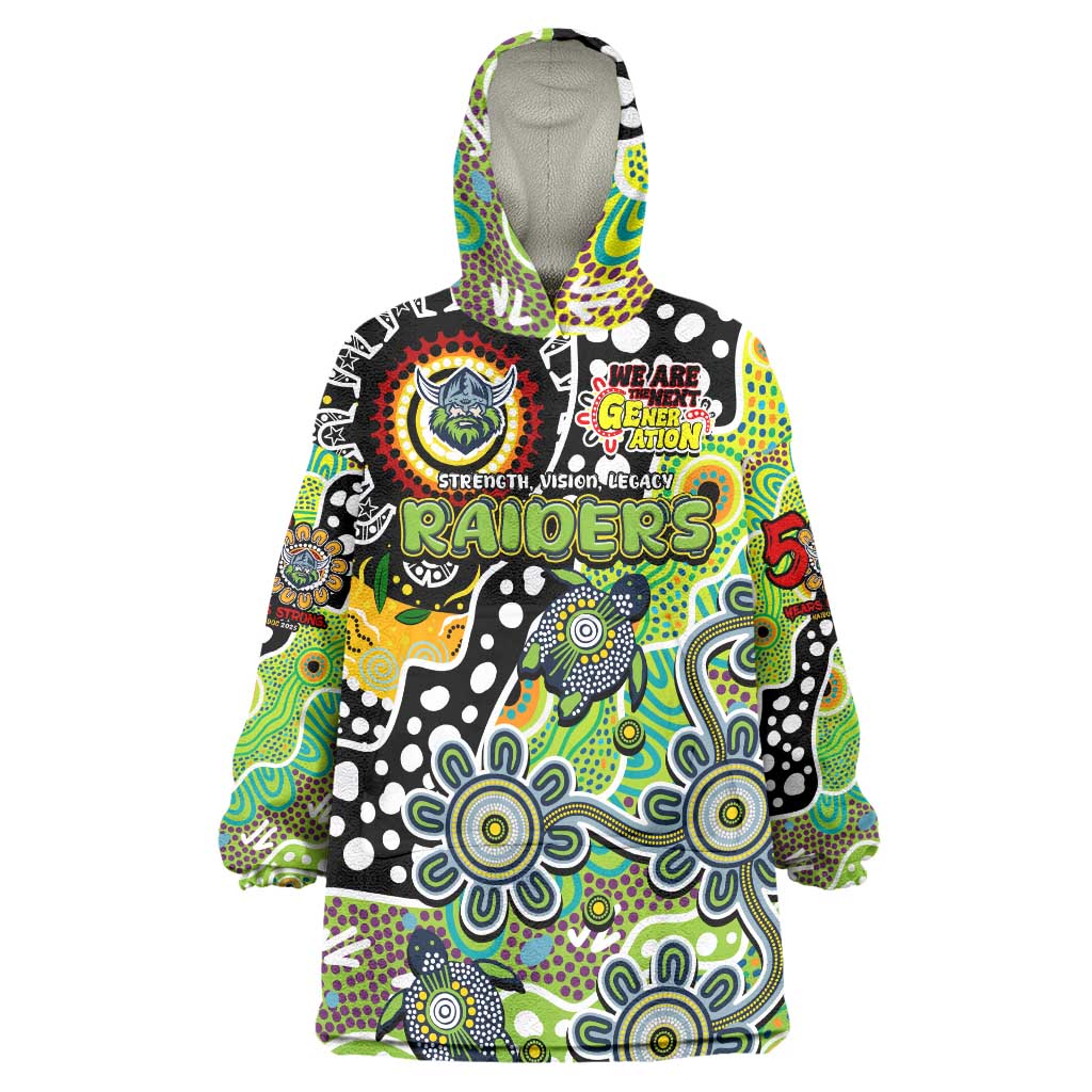 Personalised Raiders NRL Celebrating 50 Years of Naidoc Wearable Blanket Hoodie NAIDOC Week 2025 Aboriginal