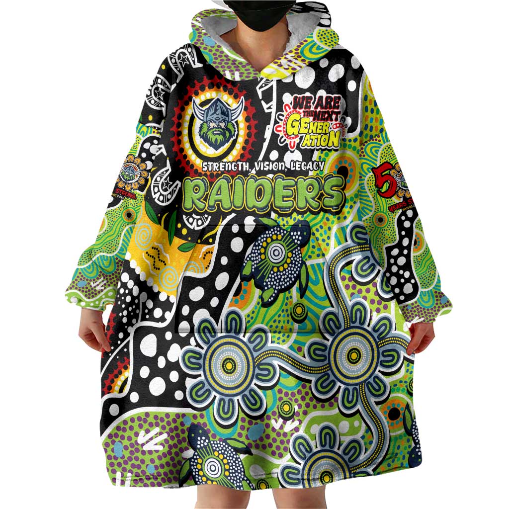 Personalised Raiders NRL Celebrating 50 Years of Naidoc Wearable Blanket Hoodie NAIDOC Week 2025 Aboriginal