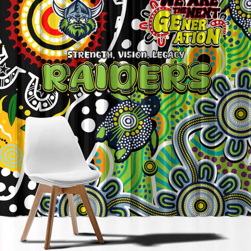 Raiders NRL Celebrating 50 Years of Naidoc Window Curtain NAIDOC Week 2025 Aboriginal