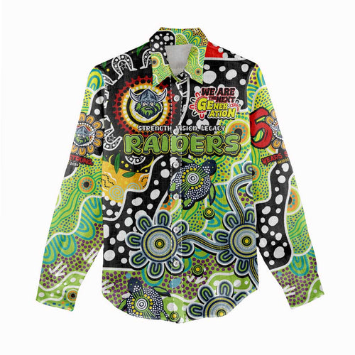 Personalised Raiders NRL Celebrating 50 Years of Naidoc Women Casual Shirt NAIDOC Week 2025 Aboriginal