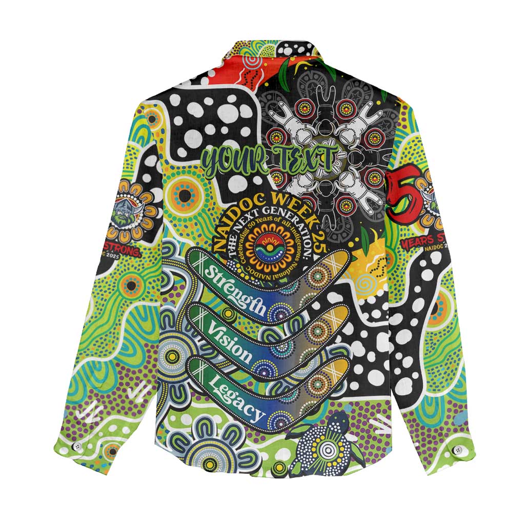 Personalised Raiders NRL Celebrating 50 Years of Naidoc Women Casual Shirt NAIDOC Week 2025 Aboriginal