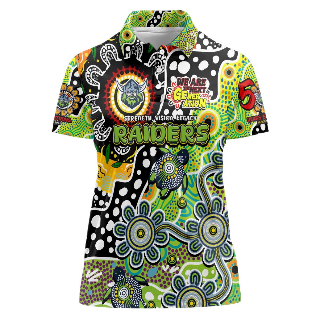 Personalised Raiders NRL Celebrating 50 Years of Naidoc Women Polo Shirt NAIDOC Week 2025 Aboriginal
