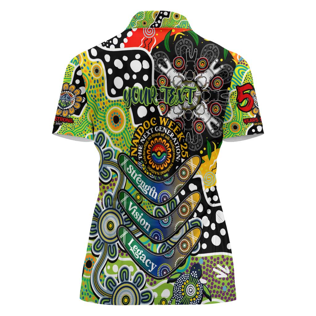 Personalised Raiders NRL Celebrating 50 Years of Naidoc Women Polo Shirt NAIDOC Week 2025 Aboriginal