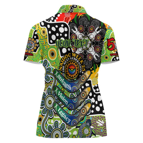 Personalised Raiders NRL Celebrating 50 Years of Naidoc Women Polo Shirt NAIDOC Week 2025 Aboriginal