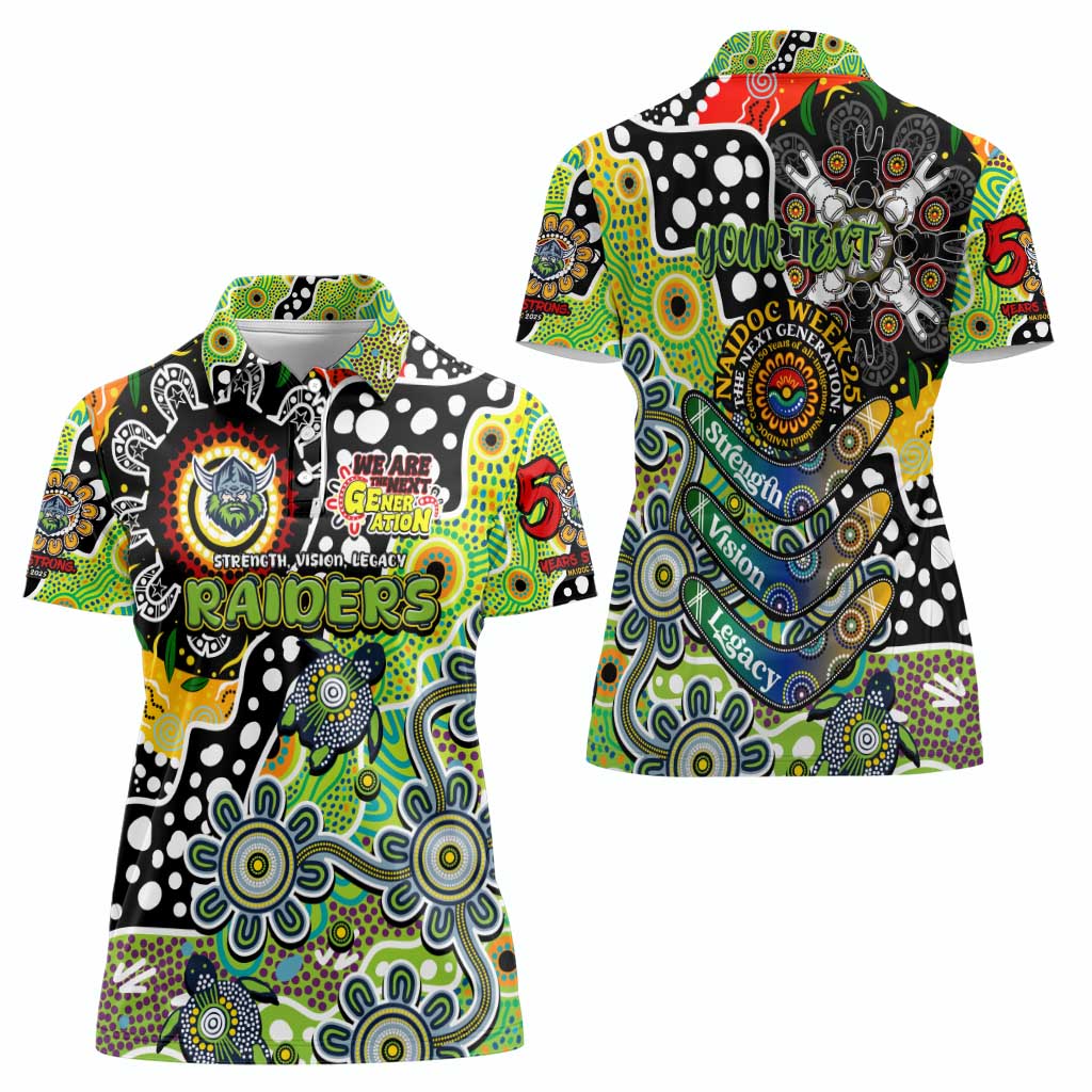 Personalised Raiders NRL Celebrating 50 Years of Naidoc Women Polo Shirt NAIDOC Week 2025 Aboriginal