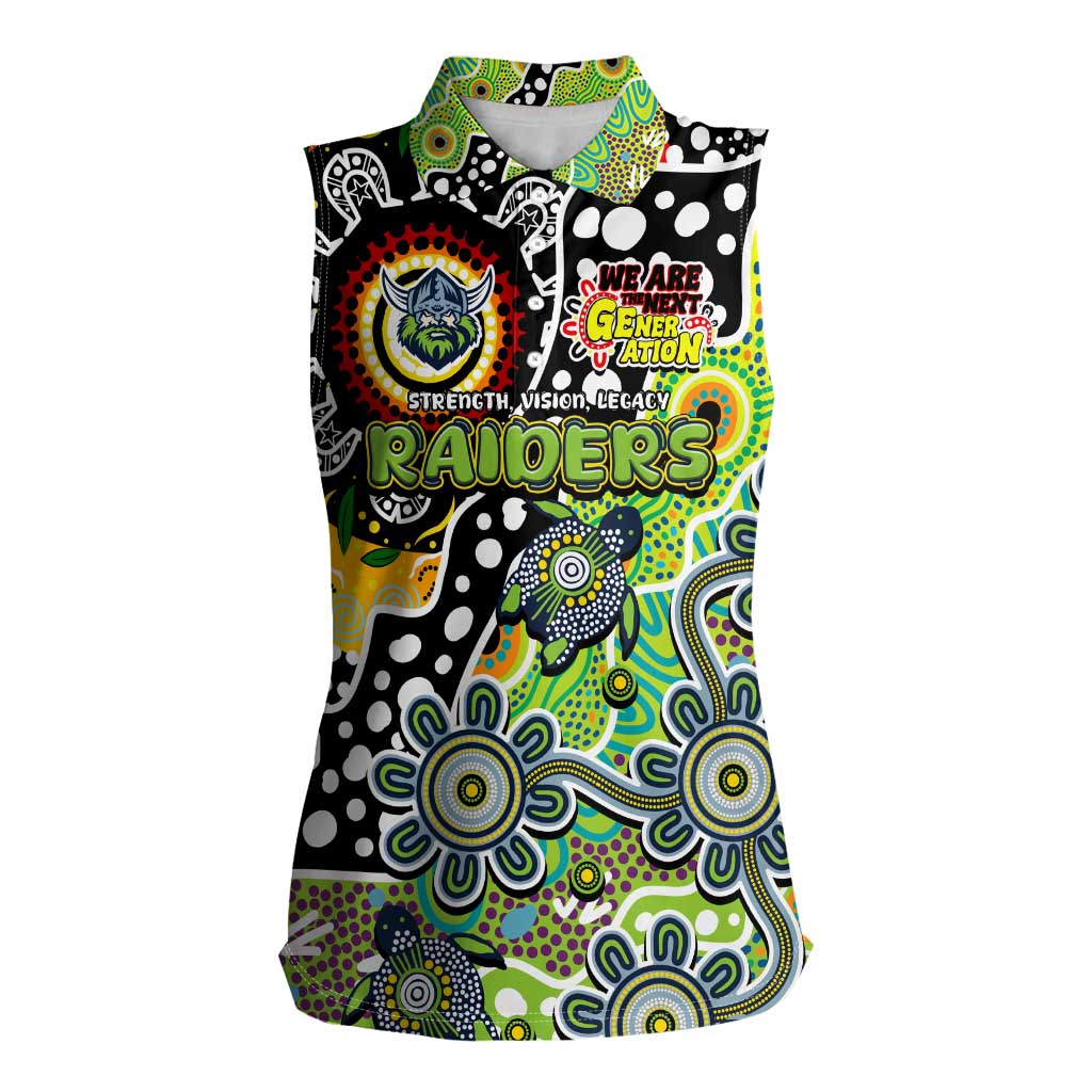 Personalised Raiders NRL Celebrating 50 Years of Naidoc Women Sleeveless Polo Shirt NAIDOC Week 2025 Aboriginal