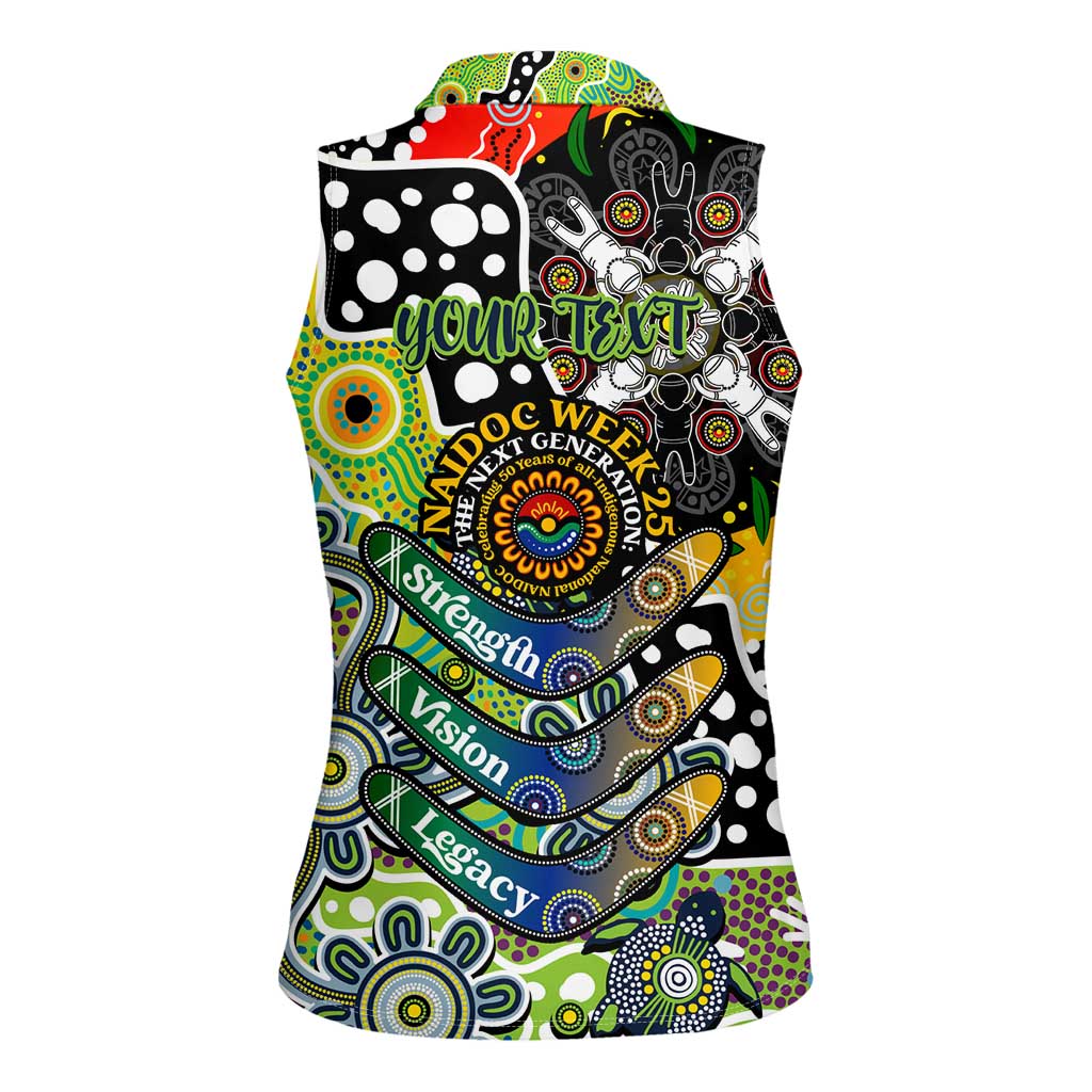 Personalised Raiders NRL Celebrating 50 Years of Naidoc Women Sleeveless Polo Shirt NAIDOC Week 2025 Aboriginal