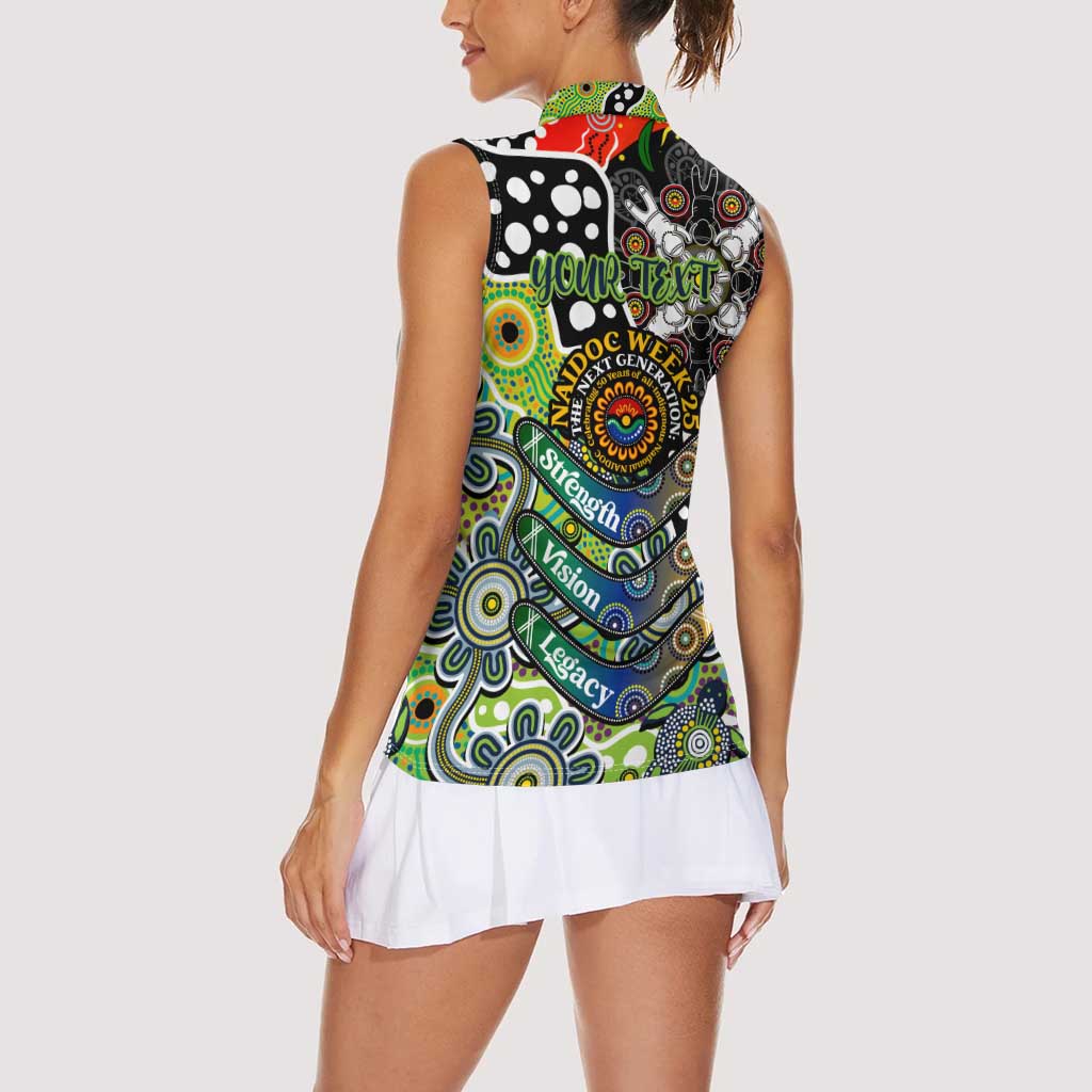 Personalised Raiders NRL Celebrating 50 Years of Naidoc Women Sleeveless Polo Shirt NAIDOC Week 2025 Aboriginal