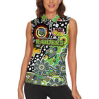 Personalised Raiders NRL Celebrating 50 Years of Naidoc Women Sleeveless Polo Shirt NAIDOC Week 2025 Aboriginal