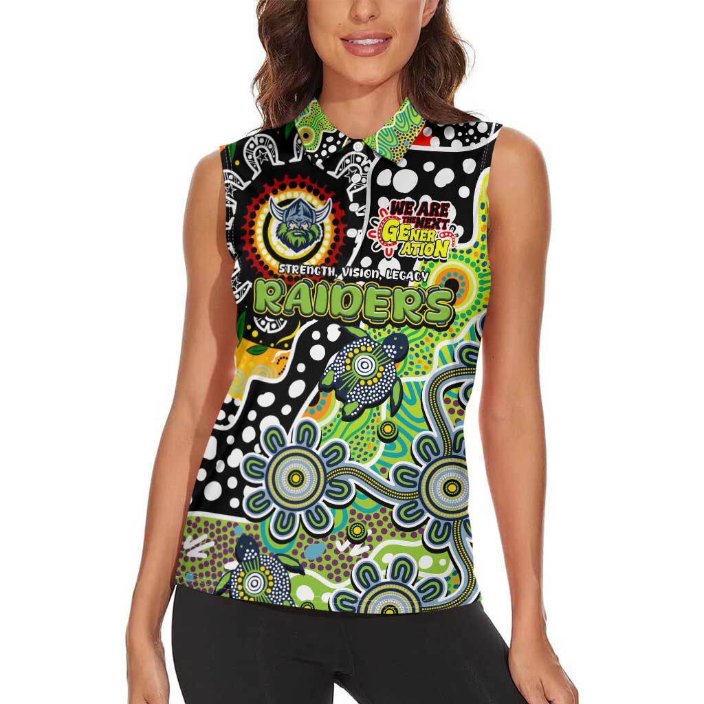 Personalised Raiders NRL Celebrating 50 Years of Naidoc Women Sleeveless Polo Shirt NAIDOC Week 2025 Aboriginal