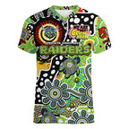 Personalised Raiders NRL Celebrating 50 Years of Naidoc Women V-Neck T-Shirt NAIDOC Week 2025 Aboriginal