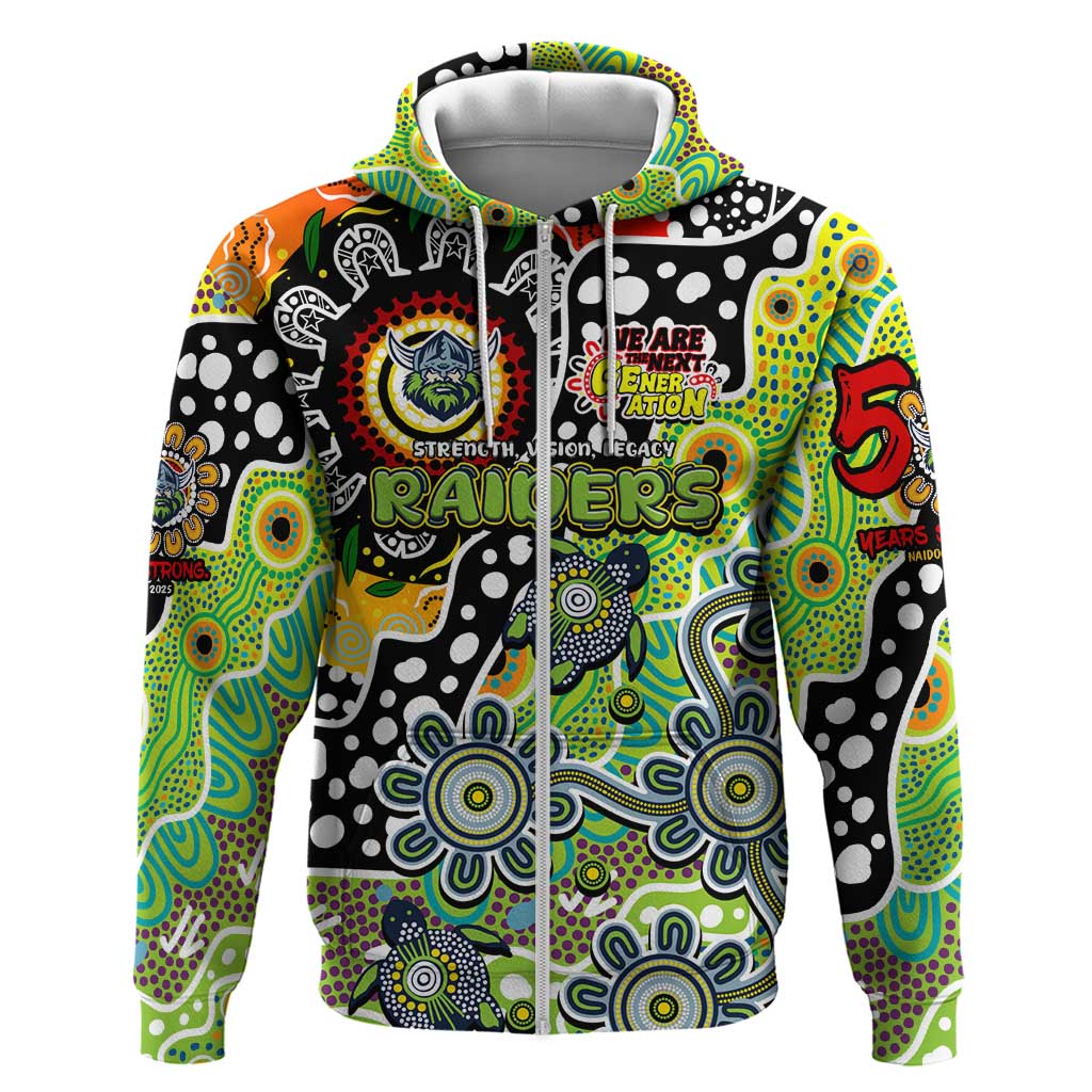 Personalised Raiders NRL Celebrating 50 Years of Naidoc Zip Hoodie NAIDOC Week 2025 Aboriginal