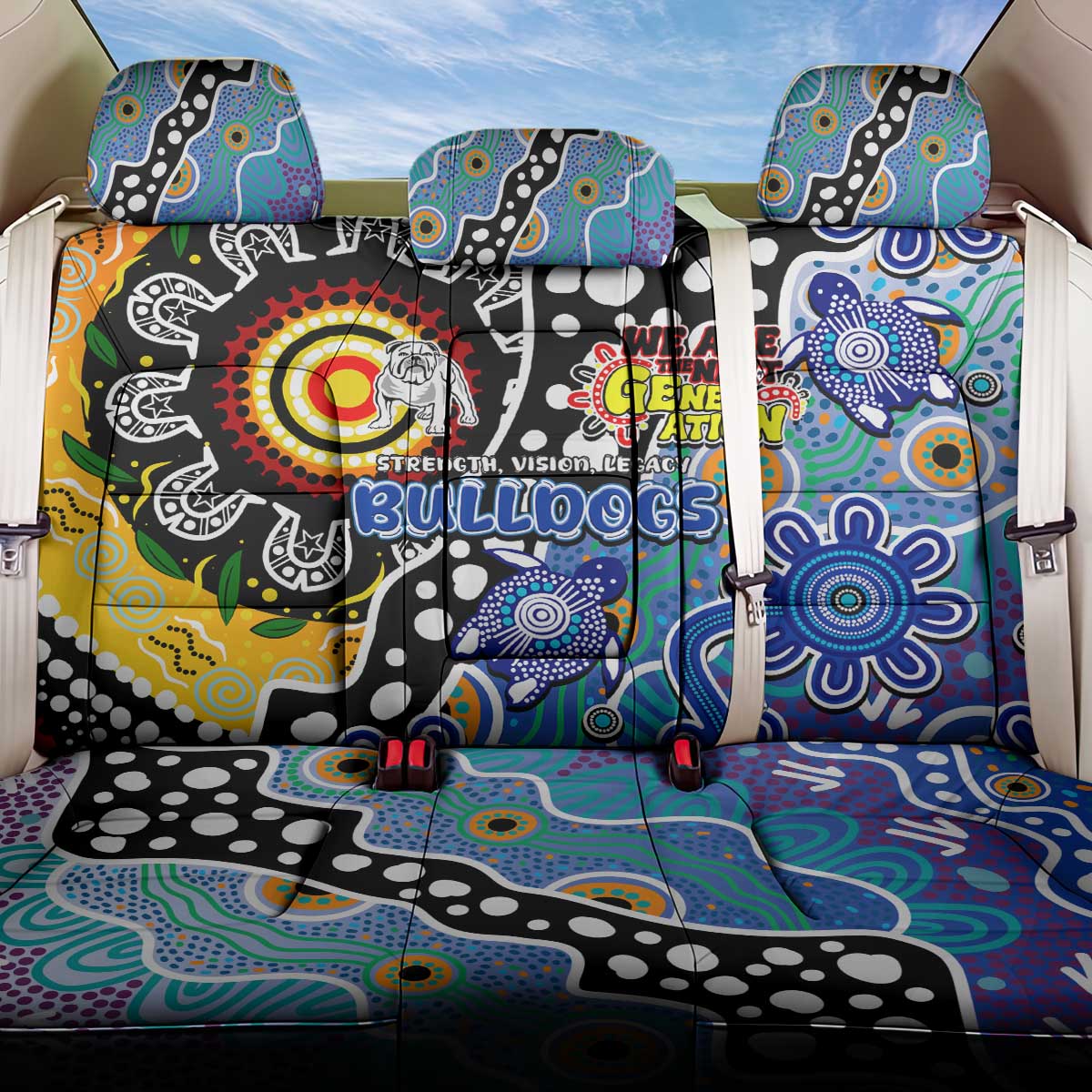 Bulldogs NRL Celebrating 50 Years of Naidoc Back Car Seat Cover NAIDOC Week 2025 Aboriginal