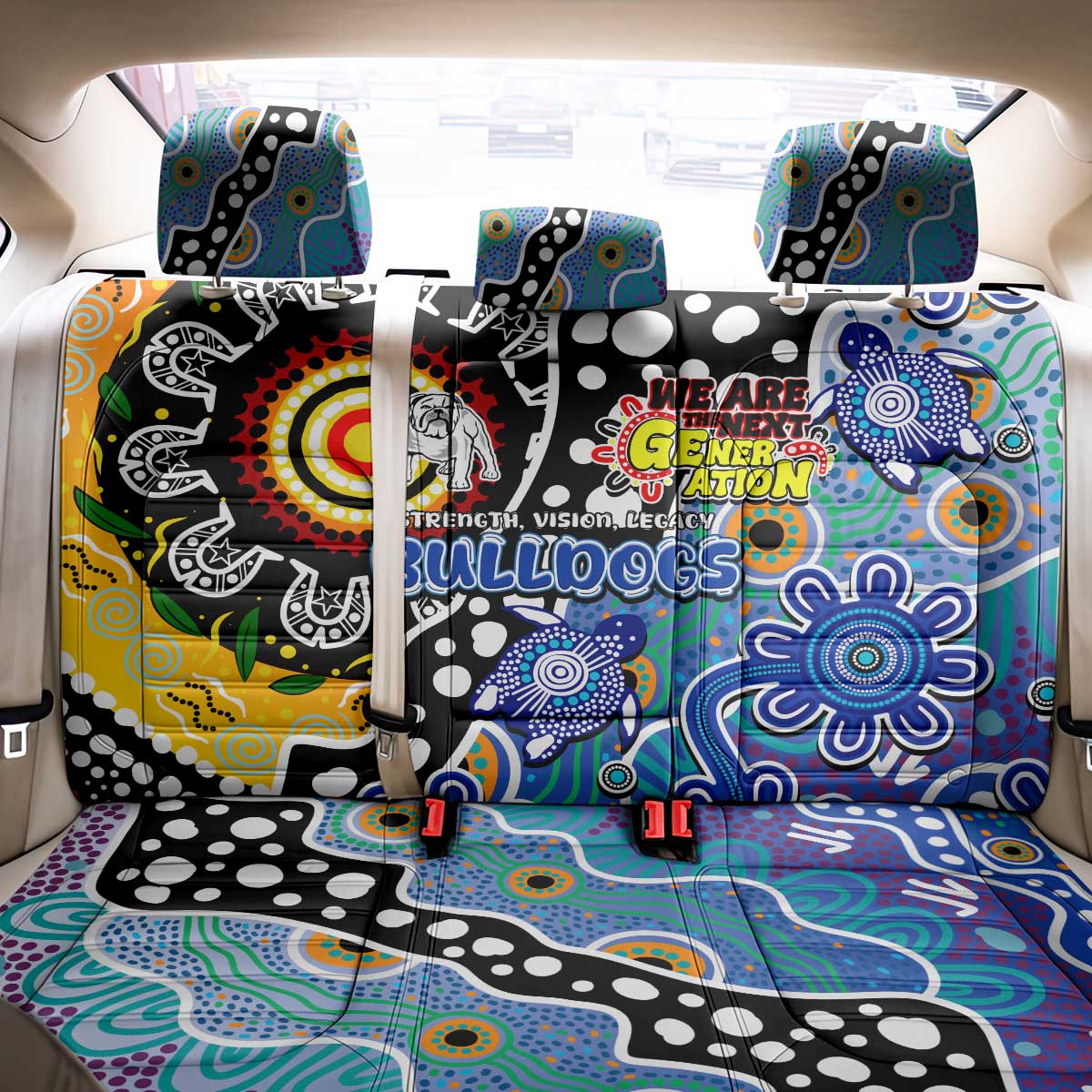 Bulldogs NRL Celebrating 50 Years of Naidoc Back Car Seat Cover NAIDOC Week 2025 Aboriginal