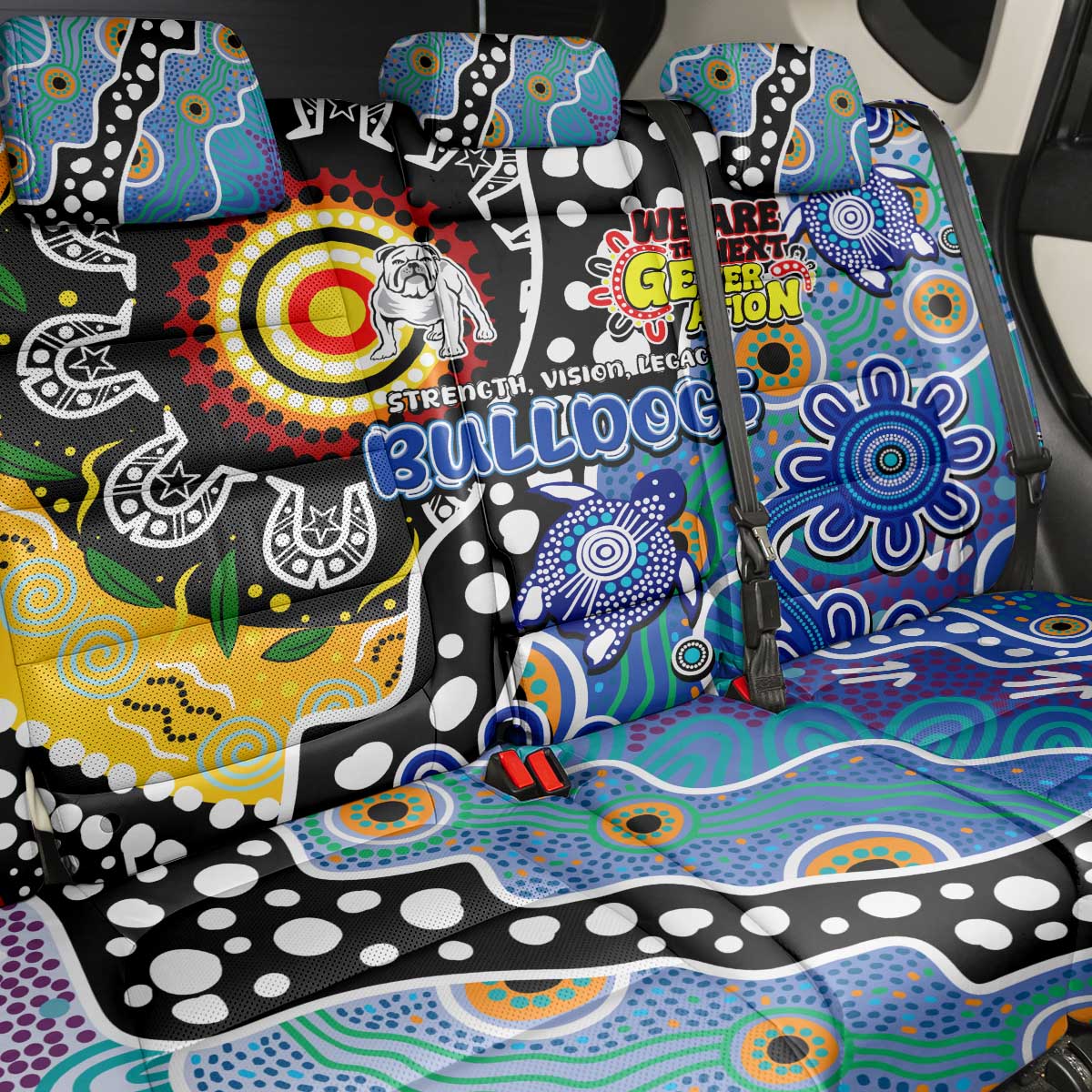Bulldogs NRL Celebrating 50 Years of Naidoc Back Car Seat Cover NAIDOC Week 2025 Aboriginal