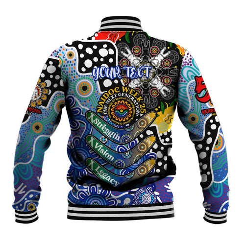 Personalised Bulldogs NRL Celebrating 50 Years of Naidoc Baseball Jacket NAIDOC Week 2025 Aboriginal