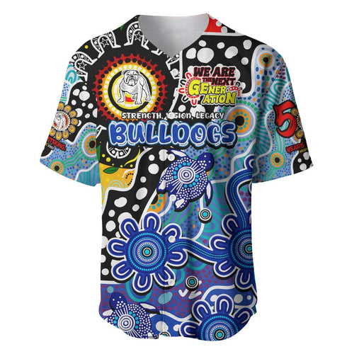 Personalised Bulldogs NRL Celebrating 50 Years of Naidoc Baseball Jersey NAIDOC Week 2025 Aboriginal
