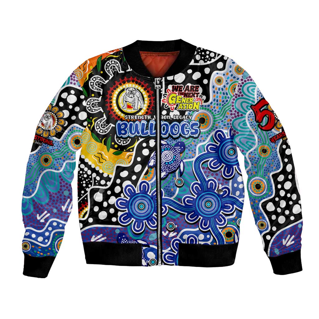 Personalised Bulldogs NRL Celebrating 50 Years of Naidoc Bomber Jacket NAIDOC Week 2025 Aboriginal