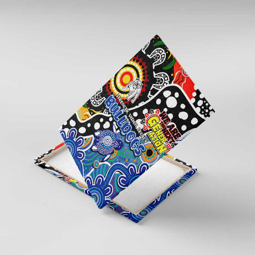 Bulldogs NRL Celebrating 50 Years of Naidoc Canvas Wall Art NAIDOC Week 2025 Aboriginal