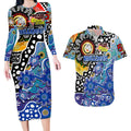 Personalised Bulldogs NRL Celebrating 50 Years of Naidoc Couples Matching Long Sleeve Bodycon Dress and Hawaiian Shirt NAIDOC Week 2025 Aboriginal