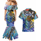 Personalised Bulldogs NRL Celebrating 50 Years of Naidoc Couples Matching Mermaid Dress and Hawaiian Shirt NAIDOC Week 2025 Aboriginal