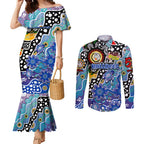 Personalised Bulldogs NRL Celebrating 50 Years of Naidoc Couples Matching Mermaid Dress and Long Sleeve Button Shirt NAIDOC Week 2025 Aboriginal