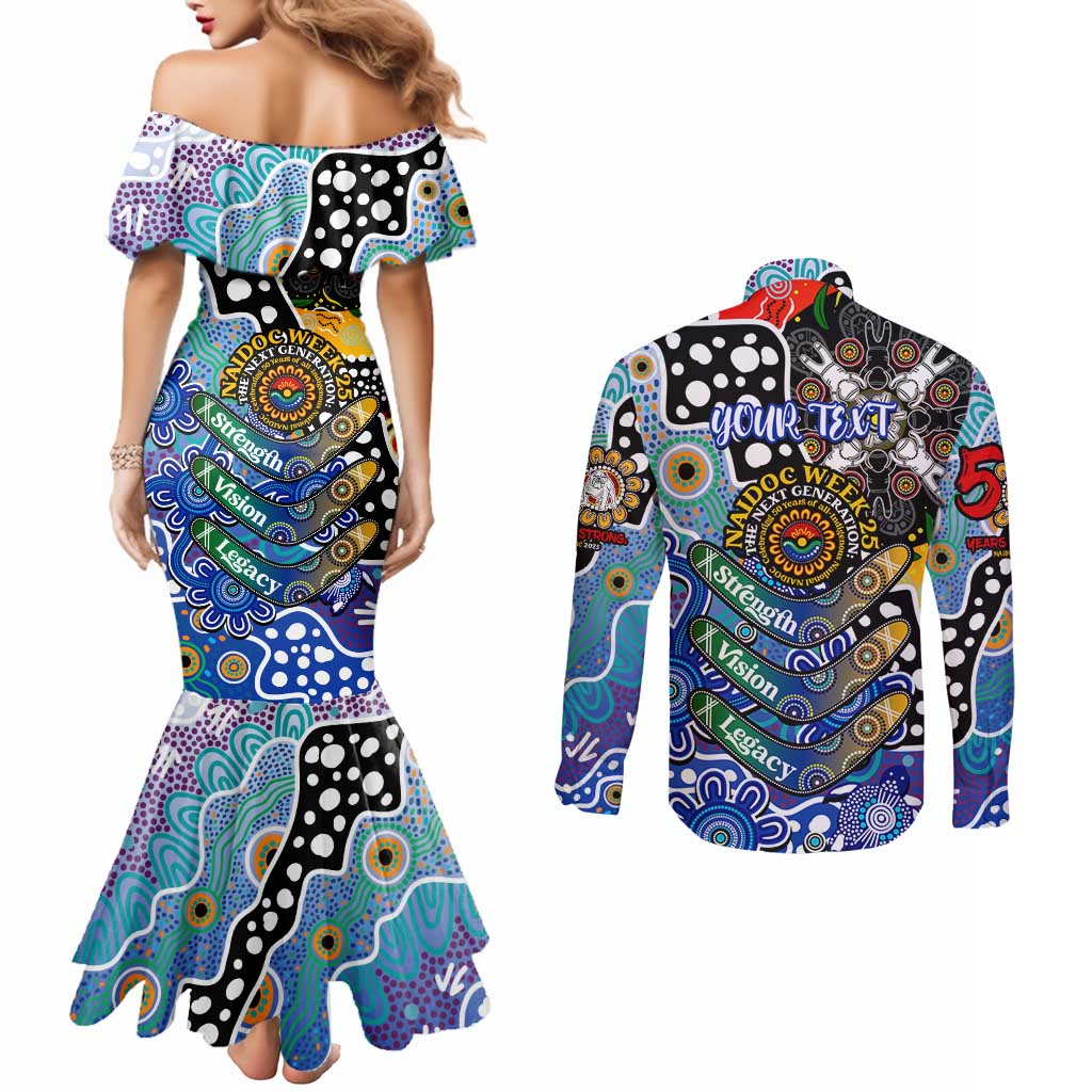 Personalised Bulldogs NRL Celebrating 50 Years of Naidoc Couples Matching Mermaid Dress and Long Sleeve Button Shirt NAIDOC Week 2025 Aboriginal