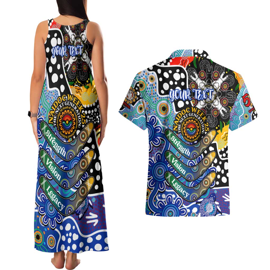 Personalised Bulldogs NRL Celebrating 50 Years of Naidoc Couples Matching Tank Maxi Dress and Hawaiian Shirt NAIDOC Week 2025 Aboriginal