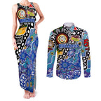 Personalised Bulldogs NRL Celebrating 50 Years of Naidoc Couples Matching Tank Maxi Dress and Long Sleeve Button Shirt NAIDOC Week 2025 Aboriginal