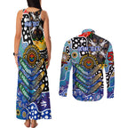 Personalised Bulldogs NRL Celebrating 50 Years of Naidoc Couples Matching Tank Maxi Dress and Long Sleeve Button Shirt NAIDOC Week 2025 Aboriginal