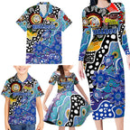 Personalised Bulldogs NRL Celebrating 50 Years of Naidoc Family Matching Long Sleeve Bodycon Dress and Hawaiian Shirt NAIDOC Week 2025 Aboriginal