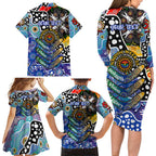 Personalised Bulldogs NRL Celebrating 50 Years of Naidoc Family Matching Long Sleeve Bodycon Dress and Hawaiian Shirt NAIDOC Week 2025 Aboriginal