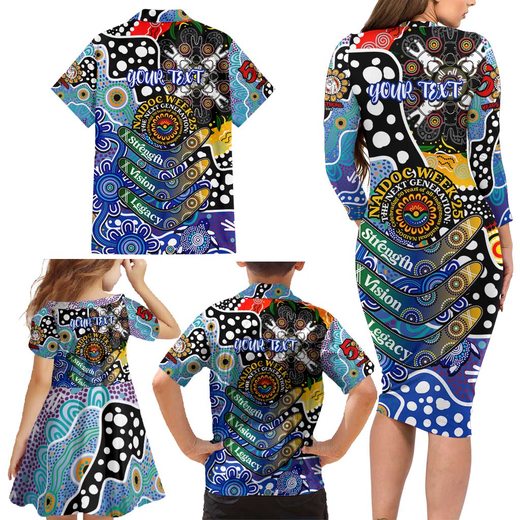 Personalised Bulldogs NRL Celebrating 50 Years of Naidoc Family Matching Long Sleeve Bodycon Dress and Hawaiian Shirt NAIDOC Week 2025 Aboriginal