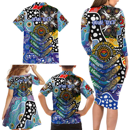 Personalised Bulldogs NRL Celebrating 50 Years of Naidoc Family Matching Long Sleeve Bodycon Dress and Hawaiian Shirt NAIDOC Week 2025 Aboriginal