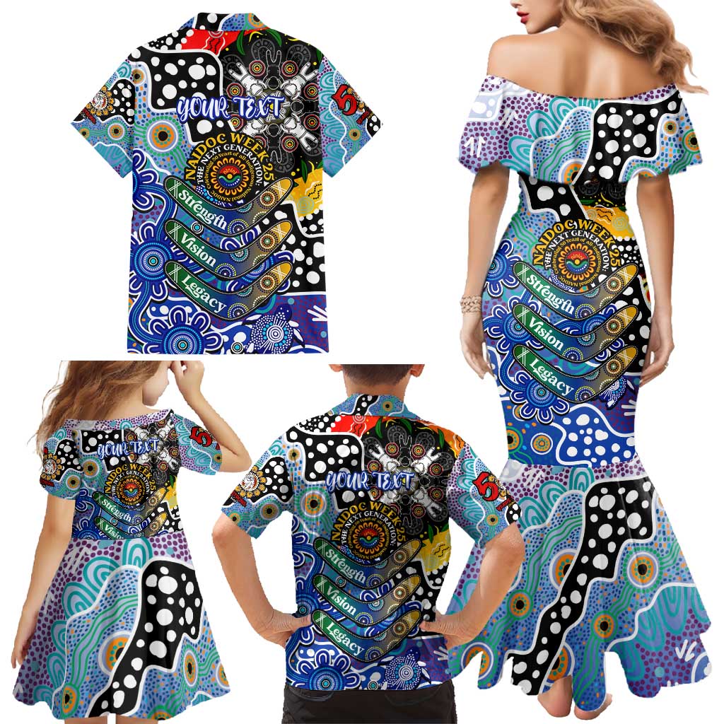 Personalised Bulldogs NRL Celebrating 50 Years of Naidoc Family Matching Mermaid Dress and Hawaiian Shirt NAIDOC Week 2025 Aboriginal
