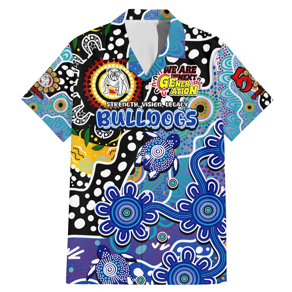 Personalised Bulldogs NRL Celebrating 50 Years of Naidoc Family Matching Mermaid Dress and Hawaiian Shirt NAIDOC Week 2025 Aboriginal