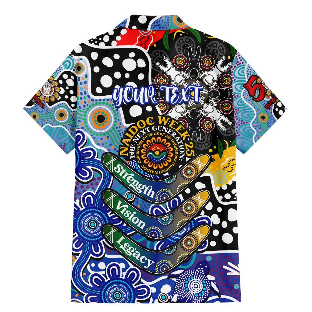 Personalised Bulldogs NRL Celebrating 50 Years of Naidoc Family Matching Mermaid Dress and Hawaiian Shirt NAIDOC Week 2025 Aboriginal