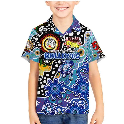Personalised Bulldogs NRL Celebrating 50 Years of Naidoc Family Matching Mermaid Dress and Hawaiian Shirt NAIDOC Week 2025 Aboriginal