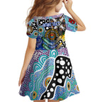 Personalised Bulldogs NRL Celebrating 50 Years of Naidoc Family Matching Off The Shoulder Long Sleeve Dress and Hawaiian Shirt NAIDOC Week 2025 Aboriginal