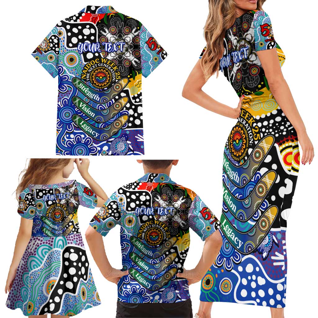 Personalised Bulldogs NRL Celebrating 50 Years of Naidoc Family Matching Short Sleeve Bodycon Dress and Hawaiian Shirt NAIDOC Week 2025 Aboriginal