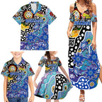 Personalised Bulldogs NRL Celebrating 50 Years of Naidoc Family Matching Summer Maxi Dress and Hawaiian Shirt NAIDOC Week 2025 Aboriginal