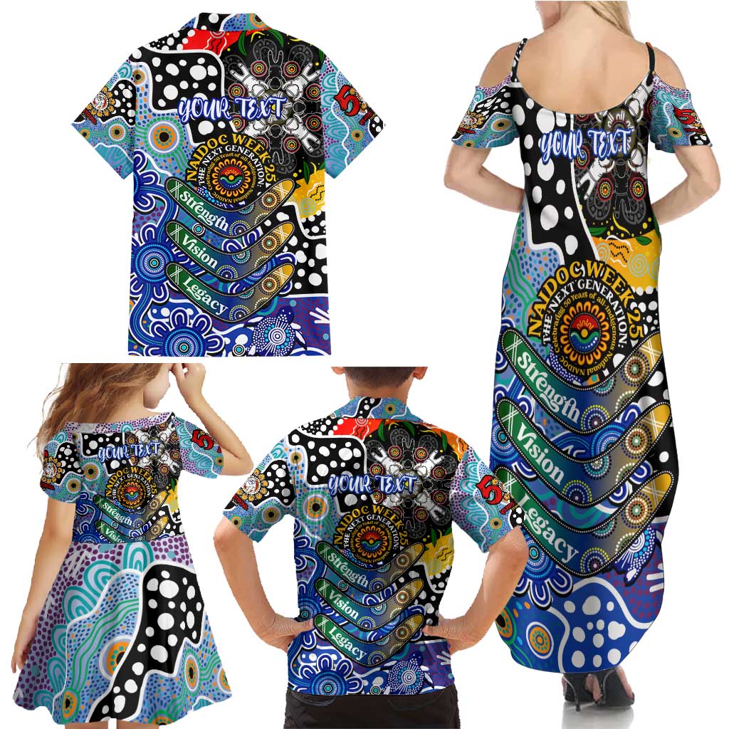 Personalised Bulldogs NRL Celebrating 50 Years of Naidoc Family Matching Summer Maxi Dress and Hawaiian Shirt NAIDOC Week 2025 Aboriginal