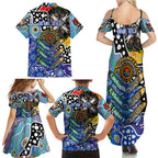Personalised Bulldogs NRL Celebrating 50 Years of Naidoc Family Matching Summer Maxi Dress and Hawaiian Shirt NAIDOC Week 2025 Aboriginal
