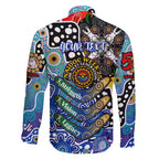 Personalised Bulldogs NRL Celebrating 50 Years of Naidoc Family Matching Summer Maxi Dress and Hawaiian Shirt NAIDOC Week 2025 Aboriginal