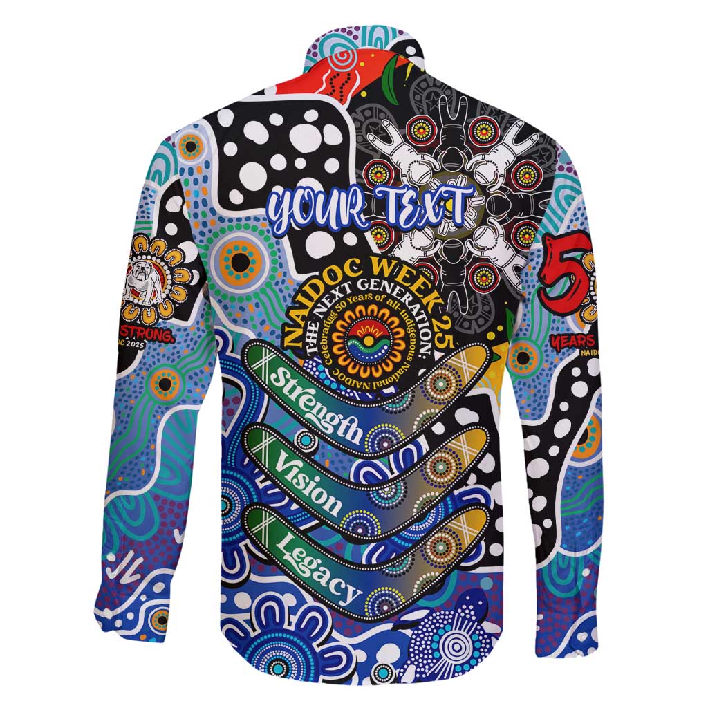 Personalised Bulldogs NRL Celebrating 50 Years of Naidoc Family Matching Summer Maxi Dress and Hawaiian Shirt NAIDOC Week 2025 Aboriginal